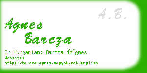 agnes barcza business card